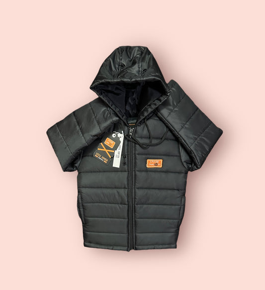 Boy Full Sleeves Puffer Jacket (03783)Clr-Black