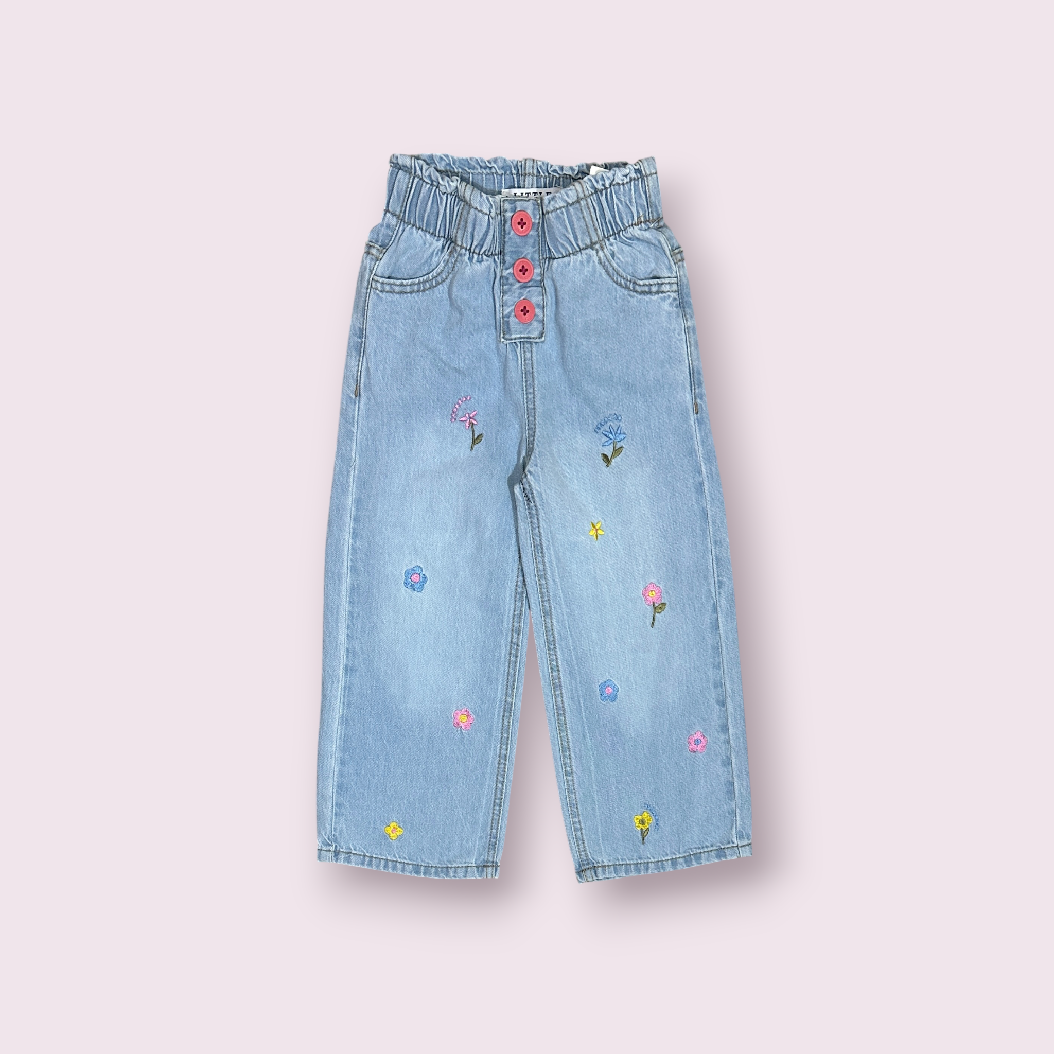 Girls Pant (00295)Clr-Sky blue-Fabric Jeans