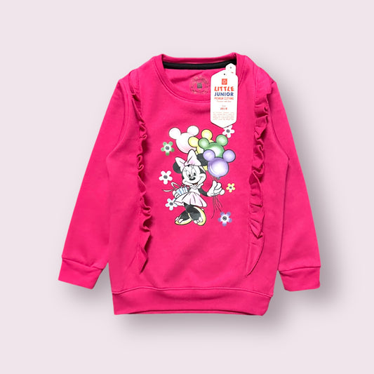 Girls Sweat Shirt (03469) Clr-shocking Pink