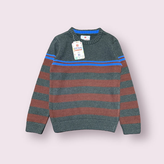 Boy Sweater (03387) Clr Dark Gry And Maroon