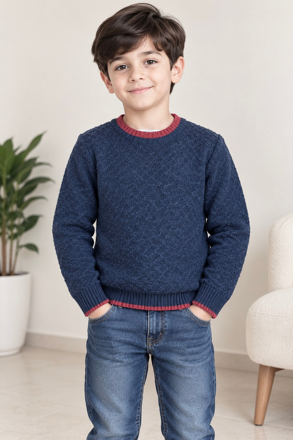 Boys Sweater (00149)Clr-Blue