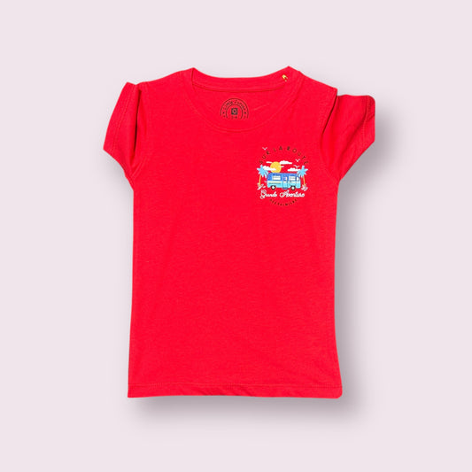 Boy T Shirt (0007)Clr-Red-Fabric Blended Cotton