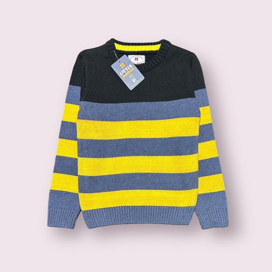 Boy Sweater (03379) Clr-Black Gry And Yellow