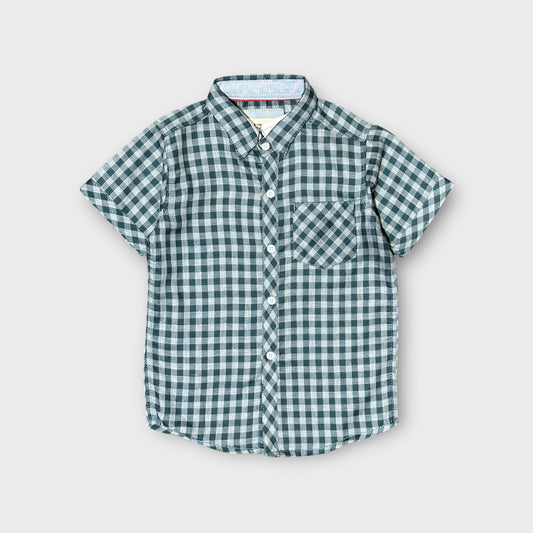 Casual Shirt (0033)Clr-Green amd Gry -Fabric Soft Cotton