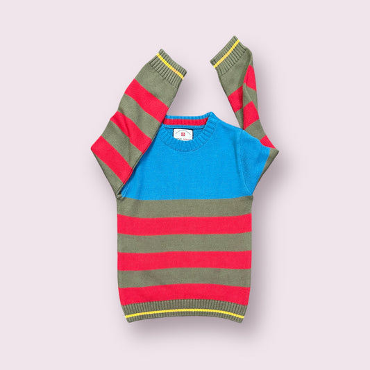 Boy Sweater (03645) Clr-Royal Blue,Brown And Red