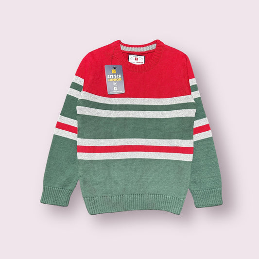 Boy Sweater (03384) Clr-Red Green and gry