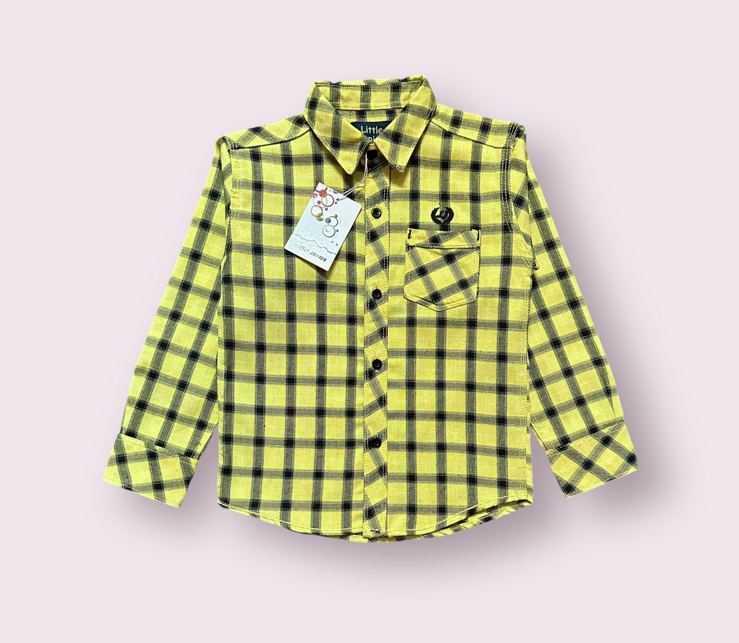 Boy Shirt (03536)Fabric Flannel-Clr Yelow And Black