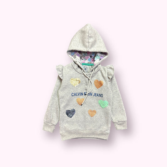 Girls Hoodie (03663) Fabric Warm Fleece-Lite Gry