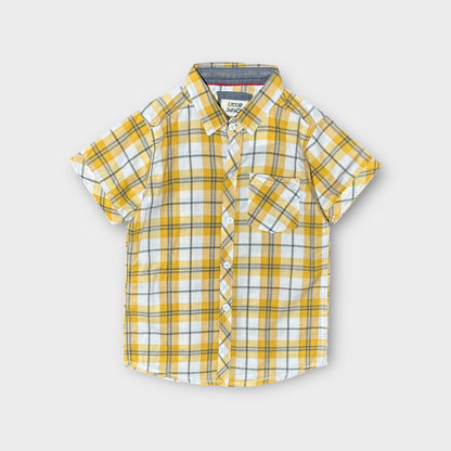 Casual Shirt (0051)Clr-yellow and gry checks-Fabric Soft Cotton