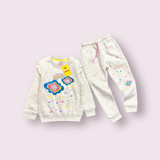 Girls Track Suit (03701)Clr-Off white