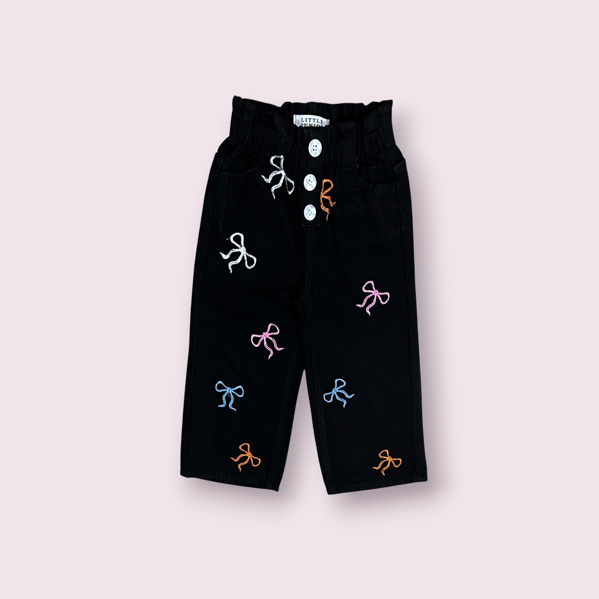 Girls Pant (0047)Clr-Black-Fabric Jeans