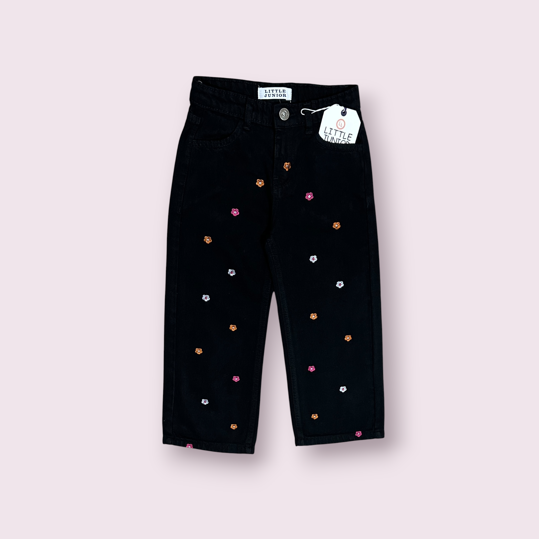 Girls Pant (0051)Clr-Black-Fabric Jeans