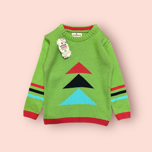 Girls Sweater (03817)Clr-Green And Red