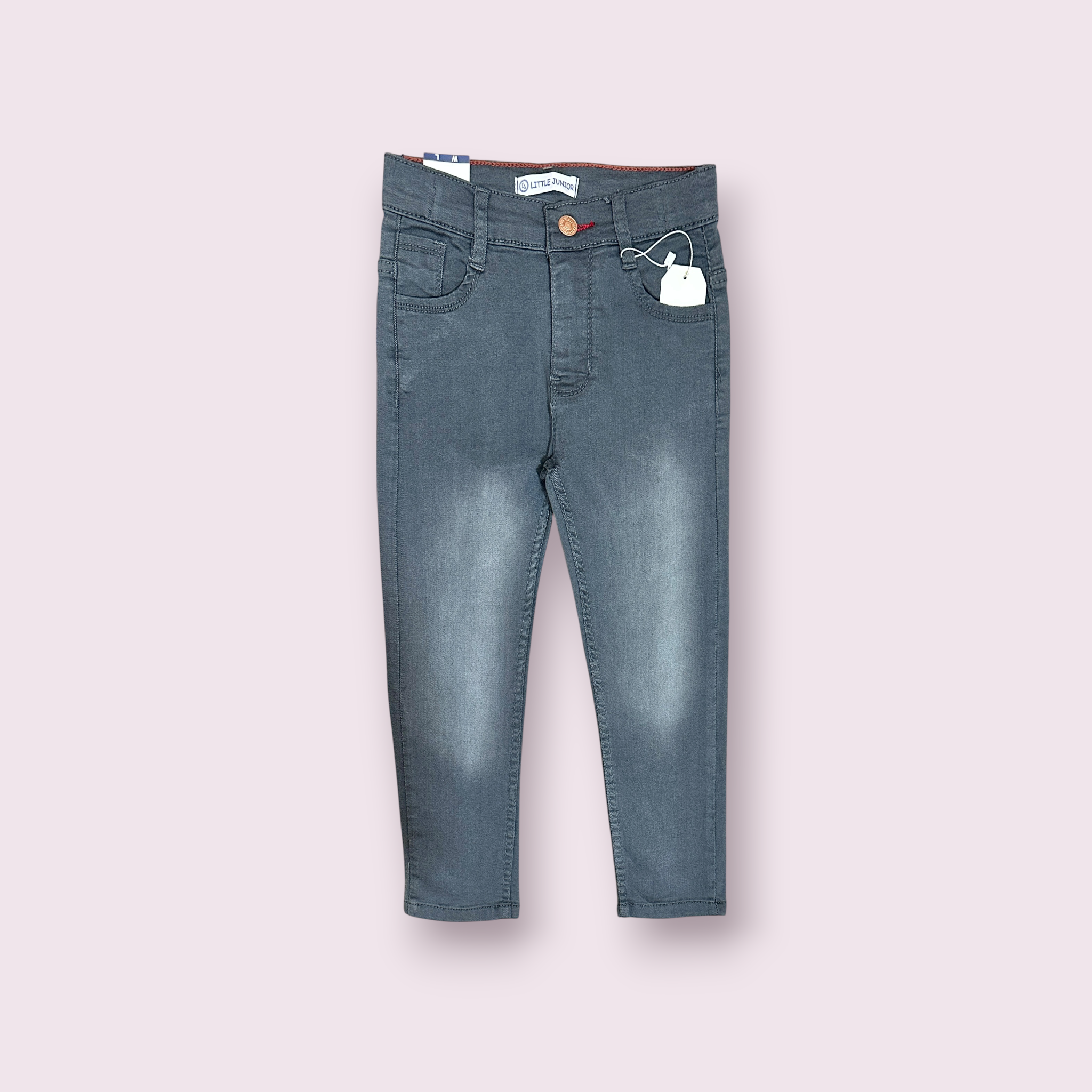 Boys Pant(00203)Clr-Dark Gry-Fabric Denim Jeans