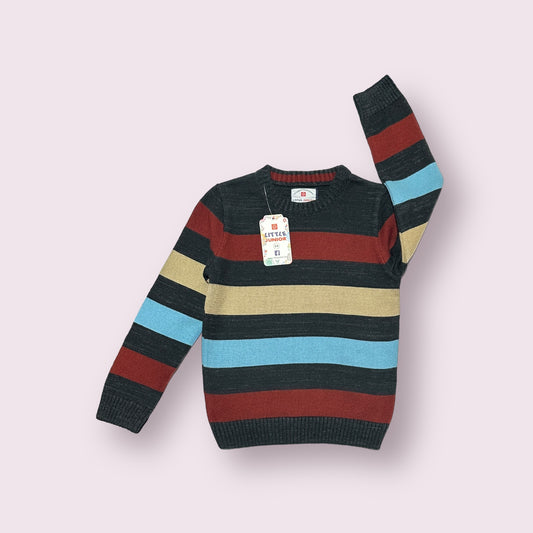 (Boy Sweater (03364) Clr-Dark Gry And Maroon