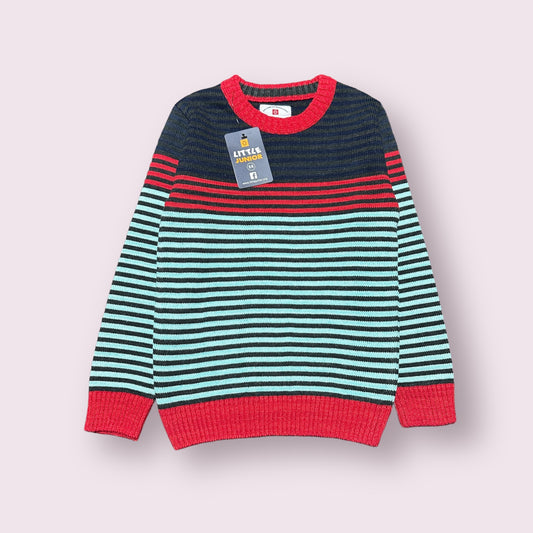 Boy Sweater (03378) Clr-Navy blue Red And Sky